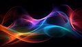 Abstract 3d render. Multicolored waves. Holographic shape in motion. Iridescent gradient digital art for banner