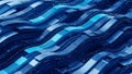 Abstract 3D render of flowing blue digital waves with glowing light streaks and particles Royalty Free Stock Photo