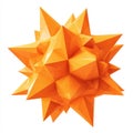 Orange Geometric Starburst Sphere Abstract Shape With Sharp Edges Isolated On White Royalty Free Stock Photo