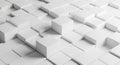 Abstract 3D Render of a White Cubed Grid with Varying Heights and Shadows cubes geometric Royalty Free Stock Photo