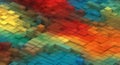Abstract 3D Rendered Cubes In A Rainbow Gradient geometric pattern Royalty Free Stock Photo