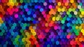 Abstract 3D Rendered Hexagonal Tile Pattern in Vibrant Rainbow Colors with Glossy Metallic Texture Royalty Free Stock Photo