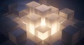 Abstract Geometric Cubes with Glowing Center Royalty Free Stock Photo