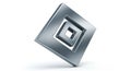Abstract 3D Rendered Metallic Diamond Shape with Concentric Squares image photo Royalty Free Stock Photo