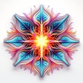 Vibrant Neon Fractal Paper Cut: Abstract Fantasy Realism Art