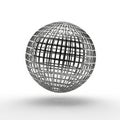 Abstract 3D Wireframe Sphere Composed of Intersecting Grid Lines globe ball Royalty Free Stock Photo