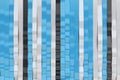 Abstract 3D rendering of black, white and blue sine waves