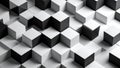 Abstract 3D rendering of black and white cubes in a repeating pattern, geometric background Royalty Free Stock Photo