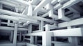Abstract 3d rendering of chaotic architecture. Futuristic background for business presentations. Generative AI Royalty Free Stock Photo