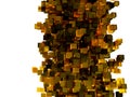 Abstract 3d rendering of chaotic cubes. Flying shapes in empty space. Dynamic background Royalty Free Stock Photo