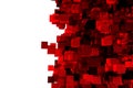 Abstract 3d rendering of chaotic cubes. Flying shapes in empty space. Dynamic background. Royalty Free Stock Photo