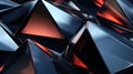 Abstract 3d rendering of chaotic pyramids. Futuristic background with polygonal shapes. Generative AI Royalty Free Stock Photo