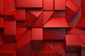 Abstract 3d rendering of chaotic red geometric shapes. Futuristic background with simple shapes. 3D Wall background with tiles. Royalty Free Stock Photo