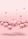 Abstract 3d rendering of chaotic spheres in empty space. Futuristic pink background. Abstract composition with chaotic floating Royalty Free Stock Photo