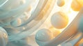 Abstract 3d rendering of chaotic structure. Background with shiny spheres. Royalty Free Stock Photo