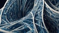 Abstract 3d rendering of chaotic structure. Bended lines. Reflective surface Royalty Free Stock Photo