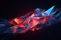 Abstract 3D Rendering of Chaotic Surface. Futuristic Polygonal Shape, Distorted Low Poly Object Royalty Free Stock Photo