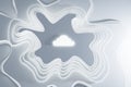 Abstract 3d rendering cloud illustrarion on white background.