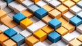 Abstract 3D rendering of a colorful cube pattern, geometric background. Royalty Free Stock Photo