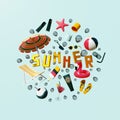 Abstract 3D Rendering Summer Stuff Royalty Free Stock Photo