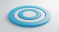 Abstract 3D Rendering of Concentric Blue and White Circles image photo Royalty Free Stock Photo