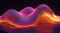 Abstract Glowing Digital Wave Mesh Surface. Futuristic Data Visualization or Sound Frequency Illustration with Vibrant Neon Colors Royalty Free Stock Photo