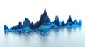 Abstract 3D Data Visualization Blue and Black Peaks on White Background Royalty Free Stock Photo