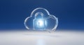 Cyber Cloud Security Lock and Shield Concept for Digital Data Protection and Technology Professionals. Royalty Free Stock Photo