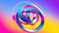 An abstract 3D rendering featuring interwoven, metallic-looking rings in blue and pink Royalty Free Stock Photo