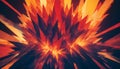 Abstract 3D rendering of a fiery, spiky object, resembling a crystal or a burst of energy, creating a sense of intensity