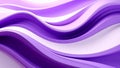 Abstract 3D rendering of flowing purple and white layered waves, modern background. Royalty Free Stock Photo