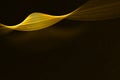 abstract 3D rendering frame digital glitter sparks golden particles with wave shape flowing on gold background, new technology co