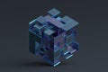 Abstract 3D Rendering of Geometric Shapes Royalty Free Stock Photo