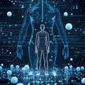 Digital human body circuitry network technology Royalty Free Stock Photo