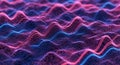 Abstract 3D Rendering of Glowing Pink and Blue Digital Sound Waves or Data Streams waveform Royalty Free Stock Photo