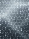 Abstract 3D Rendering of a Graphene Molecular Structure with Hexagonal Grid and Light Effects science Royalty Free Stock Photo