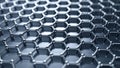 Abstract 3D rendering of a graphene structure with hexagonal lattice pattern Royalty Free Stock Photo