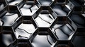 Abstract 3d rendering of hexagon background. Reflective surface. Generative AI Royalty Free Stock Photo