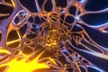 Abstract 3d rendering illustration .Organic structure network neutron metal membrane sci-fi background. 5G technology networking Royalty Free Stock Photo