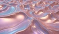 Abstract 3D rendering of iridescent, flowing waves creating a dynamic and colorful background. Royalty Free Stock Photo