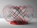 Abstract 3D Rendering of Lissajous Figure Oscillating realistic Royalty Free Stock Photo