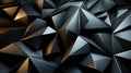 Abstract 3d rendering of low poly black sphere with chaotic structure. Royalty Free Stock Photo