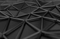 Abstract 3D Rendering of Low Poly Black Surface