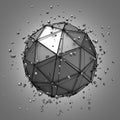 Abstract 3d rendering of low poly metal sphere Royalty Free Stock Photo