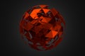 Abstract 3d rendering of low poly sphere with Royalty Free Stock Photo