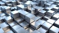 Abstract 3D rendering of a metallic cube pattern, geometric background. Royalty Free Stock Photo