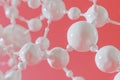 Abstract 3d rendering of molecular structure on pink background Royalty Free Stock Photo