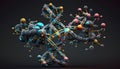 Abstract 3d rendering of molecule structure. Science and medical background. Royalty Free Stock Photo