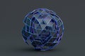 Abstract 3D Rendering of Polygonal Sphere Royalty Free Stock Photo