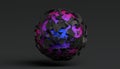 Abstract 3D Rendering of Polygonal Sphere Royalty Free Stock Photo